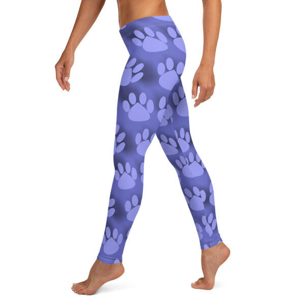 Purple Paw Print Leggings - Image 3